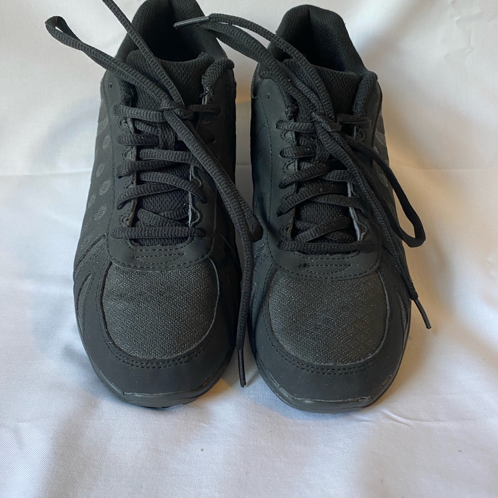 Black Athletic Sneakers, service industry  slip resistant